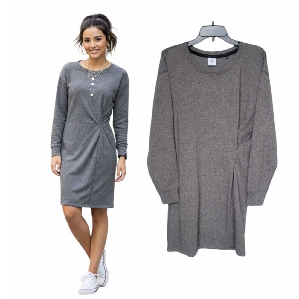 ⭐Cabi Womens Dress Sweatshirt Size M Gray Put On 3650 Pleated Long Sleeve Casual